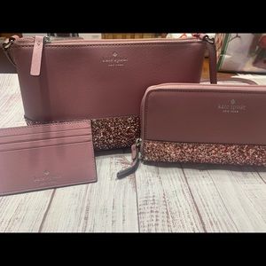 Kate Spade purse, wallet, and card holder set